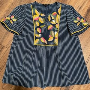 Madewell Embroidered Fable Top